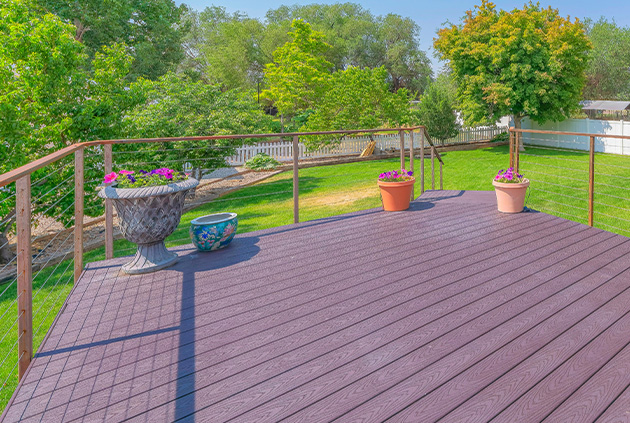 Backyard with cable railings